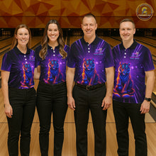Load image into Gallery viewer, Custom Neon Tiger Bowling Jersey for Men Bowling Team Shirts Bowling League Polo &amp; 1/4 Zip HNT154