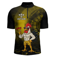 Load image into Gallery viewer, Custom Yellow Funny Chicken Darts Shirt for Men Darts Team Jerseys Polo &amp; 1/4 Zip Dart League NNT131