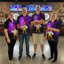 Load image into Gallery viewer, Custom Purple Funny Chicken Darts Shirt for Women Darts Team Jerseys Polo &amp; 1/4 Zip Dart League NNT131