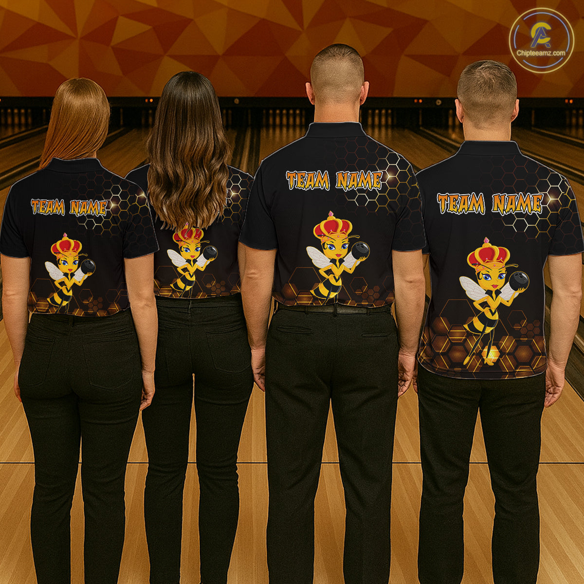 Custom Funny Bee Bowling Bowling Jersey for Men Bowling Team Shirts Polo & 1/4 Zip HNT195