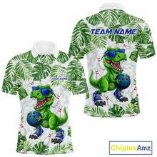 Load image into Gallery viewer, Custom Funny Dinosaur Bowling Jersey for Men Bowling Tournament Polo &amp; 1/4 Zip Bowling Team Shirts HNT214