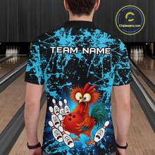 Load image into Gallery viewer, Turquoise Funny Chicken Bowling Jersey for Men Bowling League Bowling Team Shirts Polo &amp; 1/4 Zip HN232