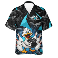 Load image into Gallery viewer, Custom Turquoise Duck Hawaiian Bowling Jersey for Men Women Bowling Team Shirts Bowling League HNT232