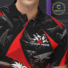 Load image into Gallery viewer, Custom Red Funny Duck Bowling Jersey for Men Bowling League Bowling Team Shirts Polo &amp; 1/4 Zip HN233