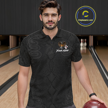 Load image into Gallery viewer, Custom Black Cobra Snake Bowling Jersey for Men Bowling Team Shirts Bowling League HNT309