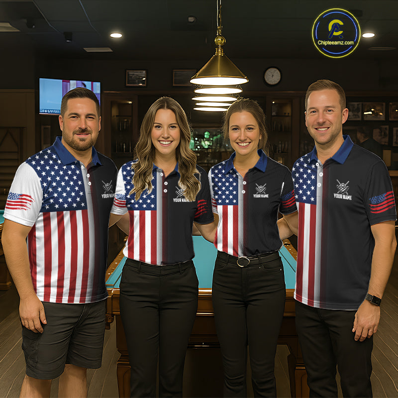 American Flag Eagle 8 Ball Custom Billiard Shirts for Men Billiard Team Jerseys Billiard League NNT283