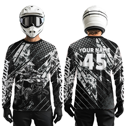 Custom Black ATV Motocross Shirts Kid Men Women Off-Road Quad Bike Shirt UPF30+ DNT61
