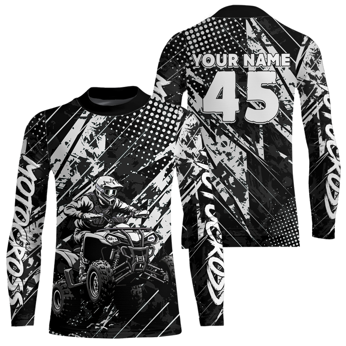 Custom Black ATV Motocross Shirts Kid Men Women Off-Road Quad Bike Shirt UPF30+ DNT61