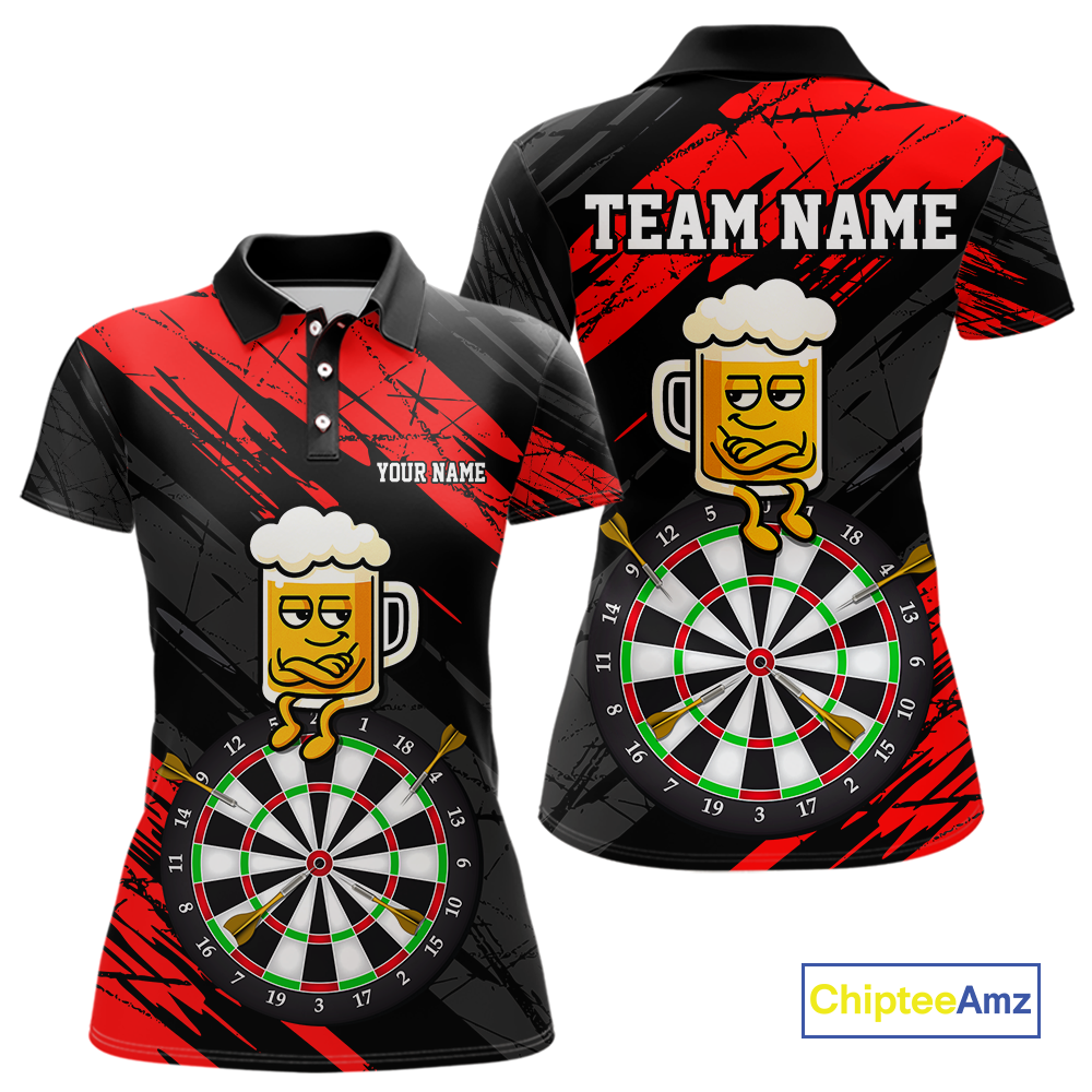 Custom Purple Funny Beer Darts Board Dart Shirts For Women Darts Team Jerseys Dart Tournament NNT120