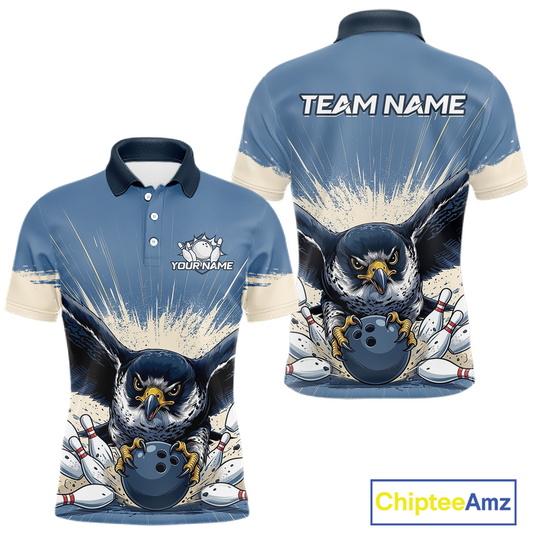 Custom Funny Falcon Bowling Jersey for Men Unisex Bowling Shirts for Team Polo & 1/4 Zip HNT244