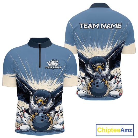 Custom Funny Falcon Bowling Jersey for Men Unisex Bowling Shirts for Team Polo & 1/4 Zip HNT244