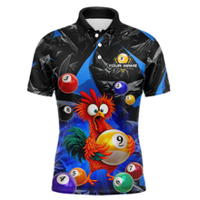 Load image into Gallery viewer, Custom Funny Blue Chicken 9 Ball Pool Billiard Shirt for Men Polo &amp; 1/4 Zip, Billiard Team Jerseys NNT157