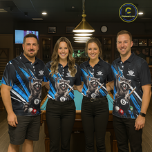 Load image into Gallery viewer, Custom Blue Funny Raccoon 8 Ball Billiard Shirt for Women Billiard Team Jersey Billiard League NNT191