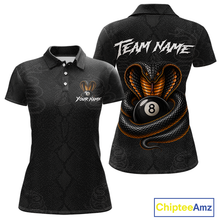 Load image into Gallery viewer, Custom Black Cobra Snake 8 Ball Billiard Shirt for Women Billiard Team Jersey Billiard League NNT188
