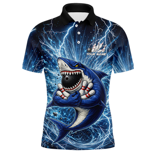 Custom Flame Shake Bowling Jersey for Men Polo & 1/4 Zip Bowling Team Shirts HNT223