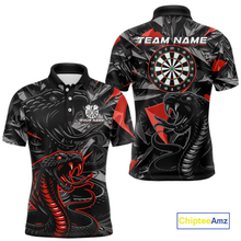 Load image into Gallery viewer, Red Custom Cobra Snake Dart Shirts for Men Dart Team Jersey Dartboard Gifts Polo &amp; 1/4 Zip NNT162