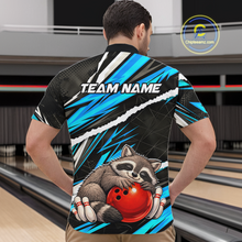 Load image into Gallery viewer, Custom Turquoise Raccoon Bowling Jersey for Men Bowling Team Shirts Polo &amp; 1/4 Zip HNT247