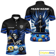 Load image into Gallery viewer, Custom Grim Reaper 8 Ball and 9 Ball Billiard Shirts for Men Billiard League Billiard Team Shirts NNT105