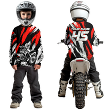 Load image into Gallery viewer, Red Youth Motocross Shirts MX Racing Custom Dirt Bike Shirts Kid Men Women UPF30+ DNT33