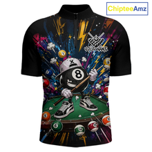 Load image into Gallery viewer, Custom Funny 8 Ball Pool Shirts Billiard Shirt for Men Billiard Team Jersey Billiard League NNT183