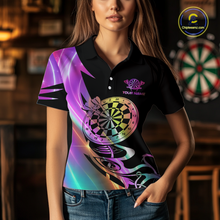 Load image into Gallery viewer, Custom Neon Pattern Dart Shirts For Women Dart Board Shirts Polo &amp; 1/4 Zip Dart Jersey Team NNT128