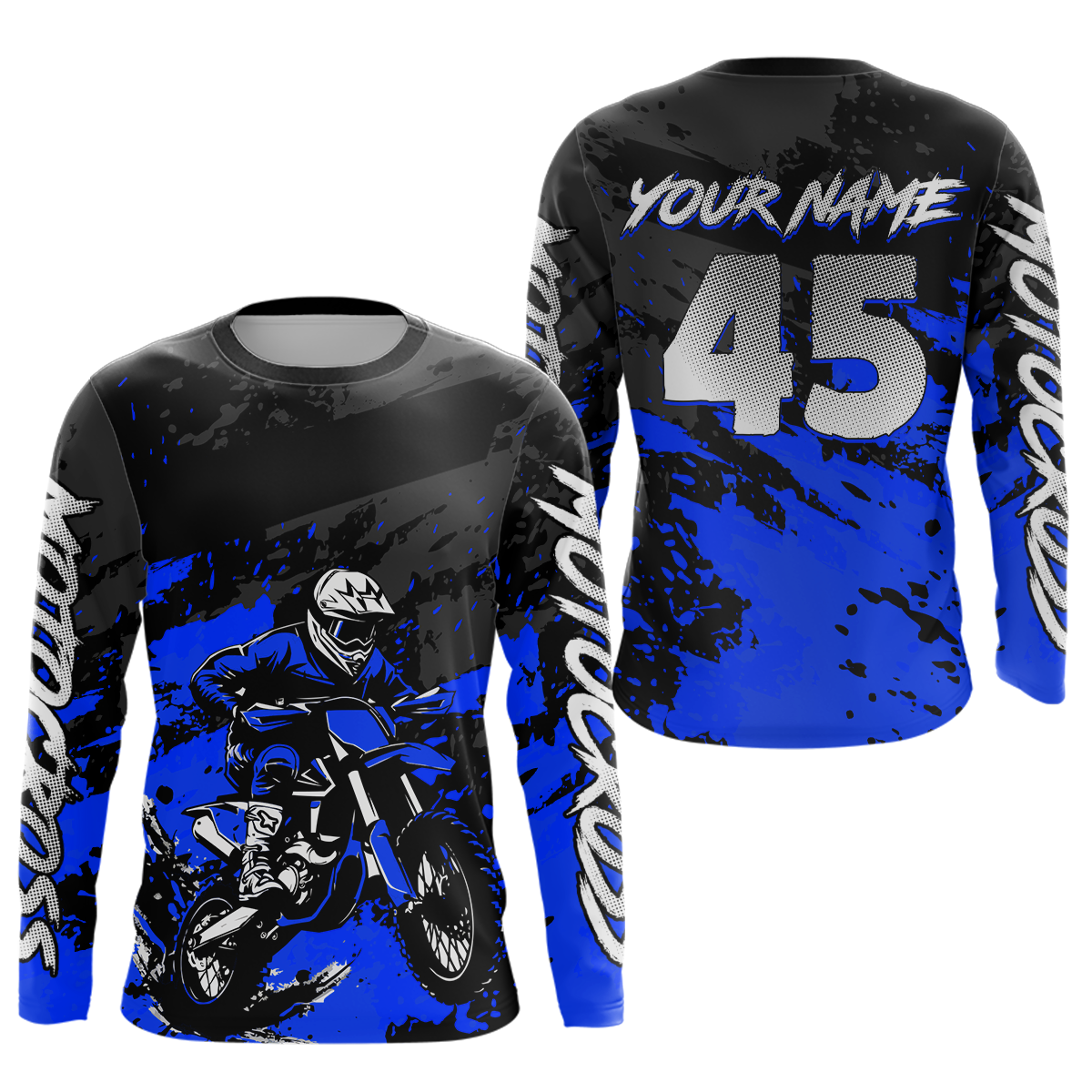 Blue Youth MX Motocross Jersey Custom Motocycle Shirts Men Women Kid Motocross Shirt UPF30+ DNT40