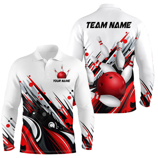 Bowling Shirt For Mens Custom Name Bowling Flame Lightning Team Jersey Shirt YYD0066