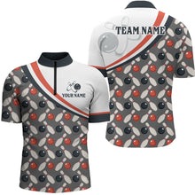 Load image into Gallery viewer, Personalized Bowling Quarter Zip Shirts For Men Custom Bowling Pattern Team Jersey 1/4 Zip Shirts YYD0029