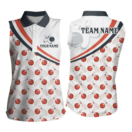 Personalized Bowling Sleeveless Shirt for Womens Custom Bowling Pattern Style Team Jersey Shirt YYD0029