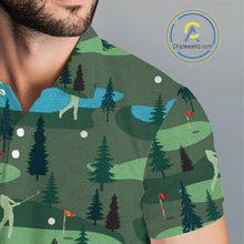Load image into Gallery viewer, Golf Polo Shirts For Mens Custom Name, Golf Course Pattern Vintage Shirt Gifts YYD0031