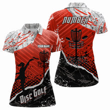 Load image into Gallery viewer, Disc Golf Abstract Grunge Womens Disc Golf Polo Shirt Custom Name And Number Disc Golf Gifts For Woman YYD0037