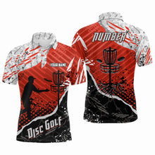 Load image into Gallery viewer, Disc Golf Abstract Grunge Mens Disc Golf Polo Shirt Custom Name And Number Disc Golf Gifts For Men YYD0037