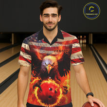 Load image into Gallery viewer, American Flag We The People Custom Patriotic Eagle Bowling Team Hawaiian Shirts For Men IPHW5287