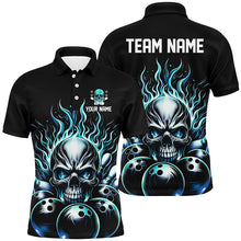 Load image into Gallery viewer, Personalized Multi-Color Skull Bowling Shirt For Men, Women And Kids, Custom Team'S Name Flame Bowler Jerseys IPHW5927