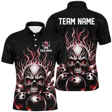 Load image into Gallery viewer, Personalized Multi-Color Skull Bowling Shirt For Men, Women And Kids, Custom Team'S Name Flame Bowler Jerseys IPHW5927