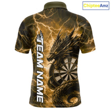 Load image into Gallery viewer, Custom Yellow Thunder Lightning Dragon Dart Jerseys, Multi Styles Dart Team Shirts For Men, Women And Kid IPHW10400