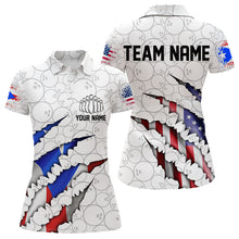 Load image into Gallery viewer, Personalized Puerto Rico Flag Bowling Polo Shirts For Women, Puerto Rico Bowling Jerseys IPHW8805