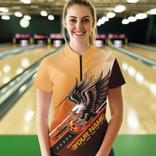 Load image into Gallery viewer, Personalized Tribal Eagle Bowling Women Quarter-Zip Shirts, Eagle Bowling Team Shirt IPHW8806