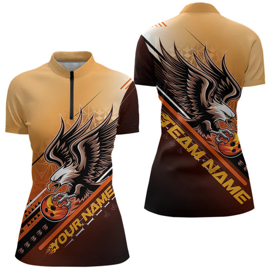 Personalized Tribal Eagle Bowling Women Quarter-Zip Shirts, Eagle Bowling Team Shirt IPHW8806