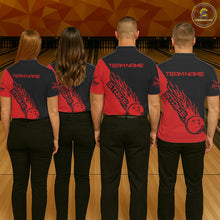 Load image into Gallery viewer, Custom Bowling Shirts For Men And Women, Bowling Team Shirts Bowling Strike | Black And Red IPHW3944