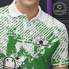 Load image into Gallery viewer, Green Custom Funny Drunk Bowling Ball And Pin Bowling Beer Men Polo Shirt, Bowler Jersey IPHW11240