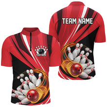 Load image into Gallery viewer, Custom Red Flame Bowling Shirts For Men, Bowling League Bowling Team Shirts Bowlers Outfit IPHW7414
