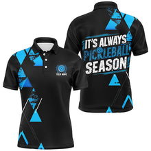 Load image into Gallery viewer, Men'S Pickleball Shirts With Custom Name Sayings "It'S Always Pickleball Season" | Blue IPHW6914