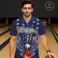 Load image into Gallery viewer, Customized Blue Eagle Bowling Shirt Patriotic Hawaiian Bowling Jersey For Men US Bowling IPHW7110