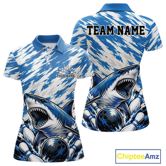 Shirt with shark design and customizable text on a white background