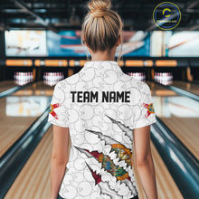 Load image into Gallery viewer, Custom Florida Flag Bowling Team Polo Shirts For Women, Florida Bowling League Shirt IPHW9838