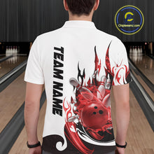 Load image into Gallery viewer, Custom Red Flame Bowling Team Jerseys, Bowling League Polo Shirt For Men IPHW10727