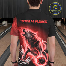 Load image into Gallery viewer, Red Flame Wolf Custom Bowling Team Shirt For Men, Fire Wolf Bowling Jerseys IPHW10735