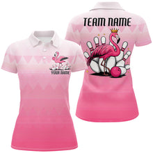 Load image into Gallery viewer, Custom Funny Flamingo Women's Bowling Shirts, Cute Bowling Team Shirt Bowling Tournament IPHW7730
