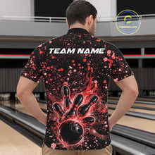 Load image into Gallery viewer, Custom Red Splatter Music Flame Bowling Men Quarter-Zip Shirt, Music Bowling Jerseys IPHW11003